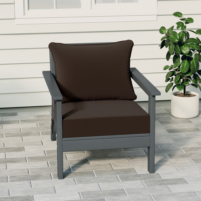 Chaise avec coussins Hydea, Brun, Gris