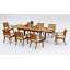 10 Seats 11 Pcs Grade-A Teak Wood Dining Set: 94" Double Extension Mas Rectangle Trestle Leg  Table And 10 Arbor Stacking Arm Chairs #11AB2110-1347397258-1593419968