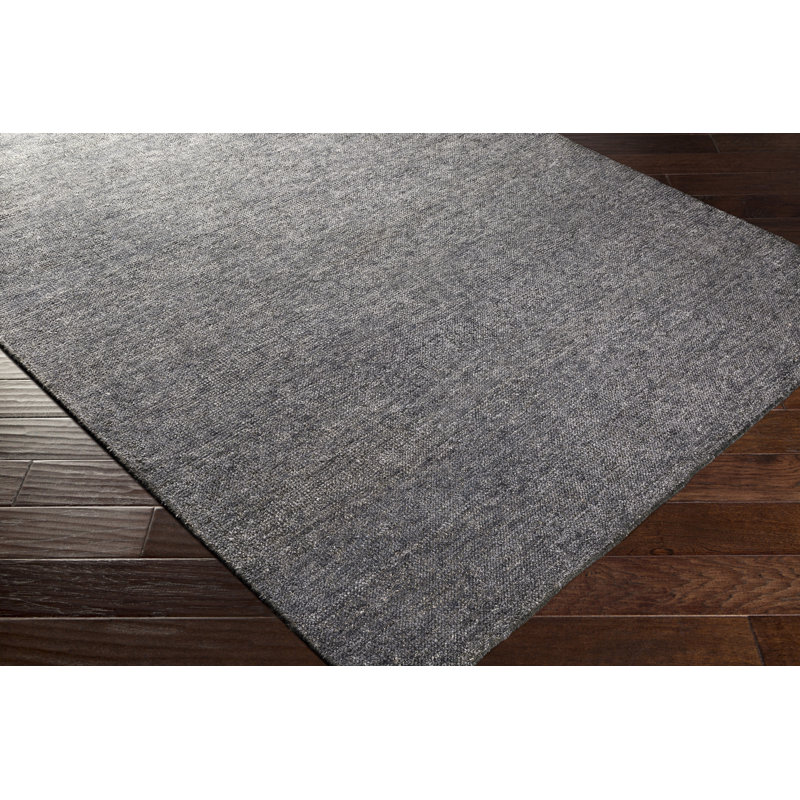 Tapis gris anthracite tissé à plat à la main Altessa, Rectangle 2 pi x 3 pi
