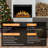 Electric Fireplace Insert With Touch Screen, 1500W Freestanding/Recessed Heater With Remote, 4 Flame Colors, 5 Speed/Brightness Levels, Timer, Overheat Protection, For Living Room, Office-757518669