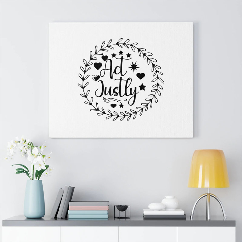Act Justly - Wrapped Canvas Print, 28cm H x 36cm W