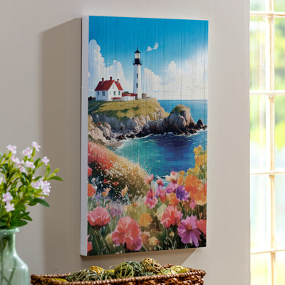 Coastal Wooden Wall Art Lighthouse 16x24"