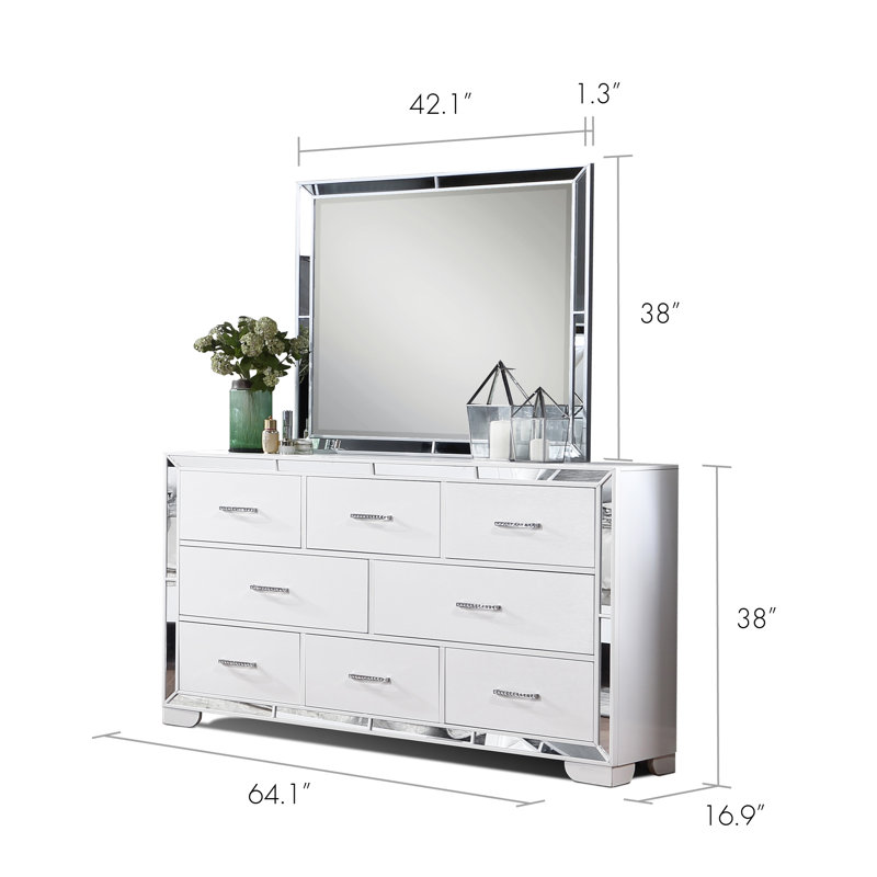 Commode double 8 tiroirs Shorehamby, Blanc