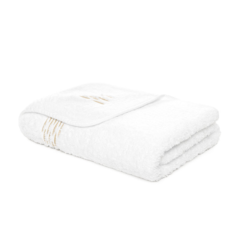 Alhambra 100% Cotton Towel, Fingertip Towel, White/Gold