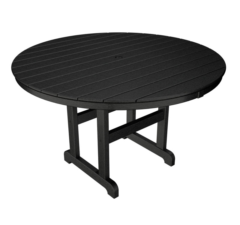 Table de salle à manger POLYWOOD, Noir, 48 po