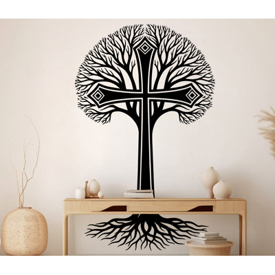 Adhésif décoratif en croix Jésus, vinyle, arbre de vie, autocollants décoratifs pour arbre 1128DRS