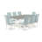 9-Piece Table Set- 8 kitchen chairs with Baby Blue Linen Fabric Seat and Button Tufted Chair Back - Cement Rectangular Tabletop - Wire Brushed Linen White.-1047677310-1012042592-1012042597