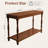 50 Inch French Vintage Narrow Console Table, 2-Tier Traditional Solid Wood Entryway Table With Roman Legs, Rectangular Accent Couch Table Behind Sofa, Dark Brown