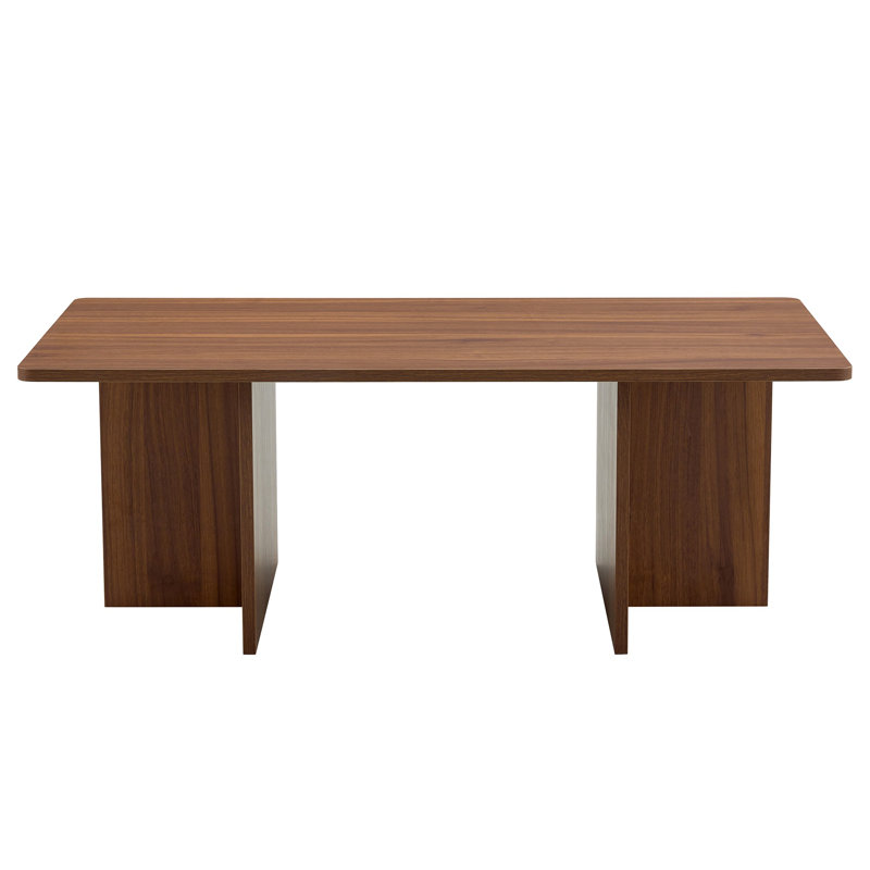 Minimalist Rectangular MDF Coffee Table, Walnut
