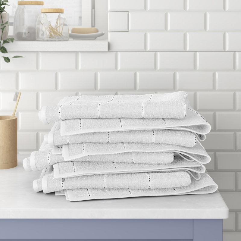 Ensemble de 4 serviettes 100% coton Amaarah, Blanc