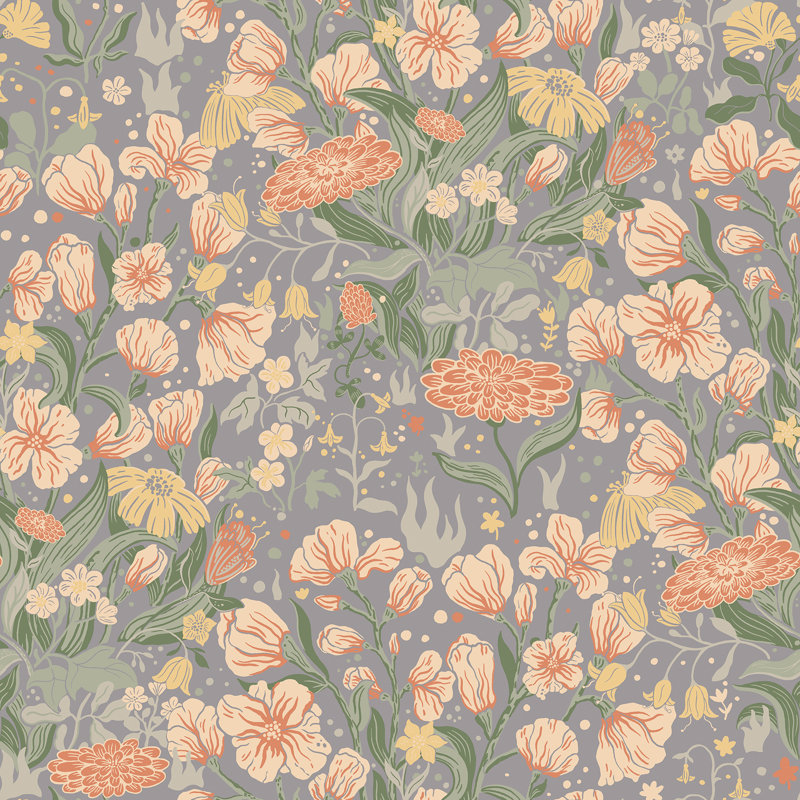 Wallpaper Roll, Orange/Green/Yellow