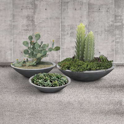 Jovany 3 Piece 39", 30" and 24"Diameter, Round Concrete Modern Planters