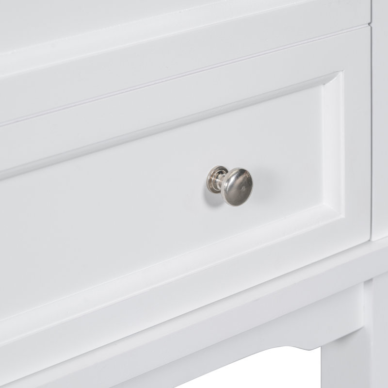 Meuble-lavabo 24 po avec lavabo, meuble de rangement pour salle de bain avec tiroir et tablette ouverte, structure en bois massif, blanc