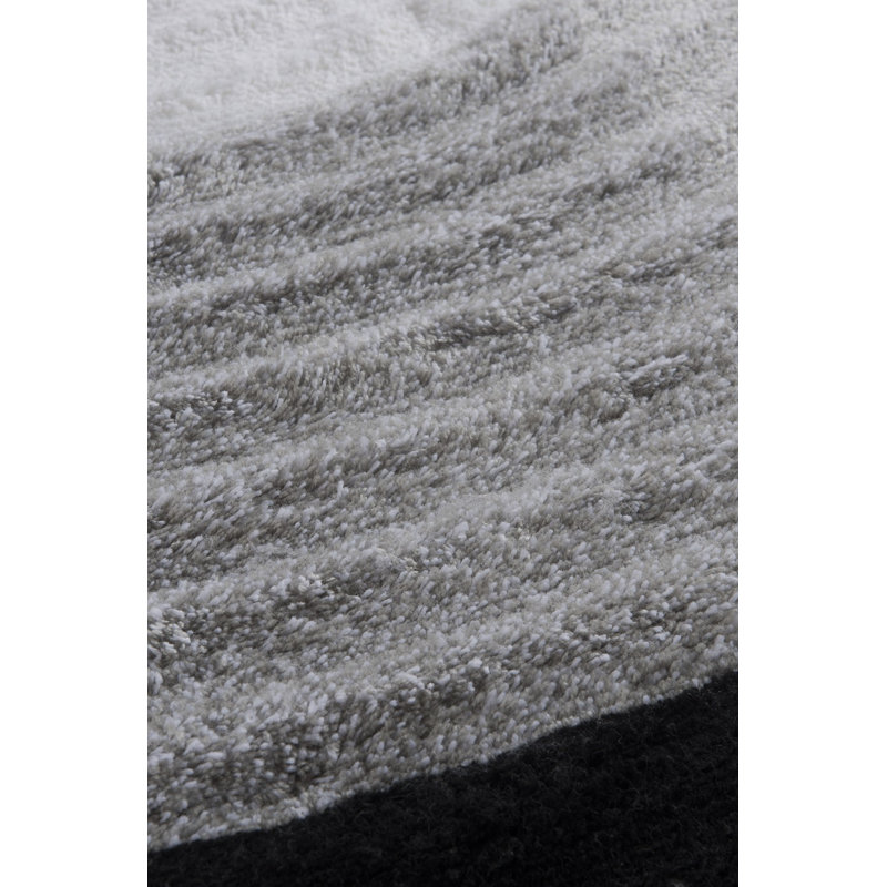 Tapis de bain pelucheux abstrait, Gris
