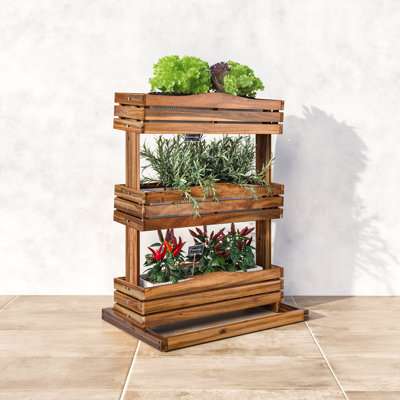 3-Tier Acacia Wood Vertical Garden Planter