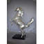 Statue en bronze à cheval argenté texturé Inas, taille bronze: 30 po x 11 po x H 38 po
