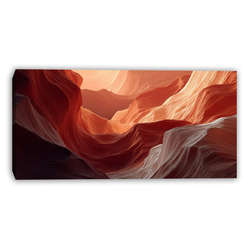 «Canyon Flow», art mural sur toile abstraite, H 24 po x l 48 po x P 1,5 po