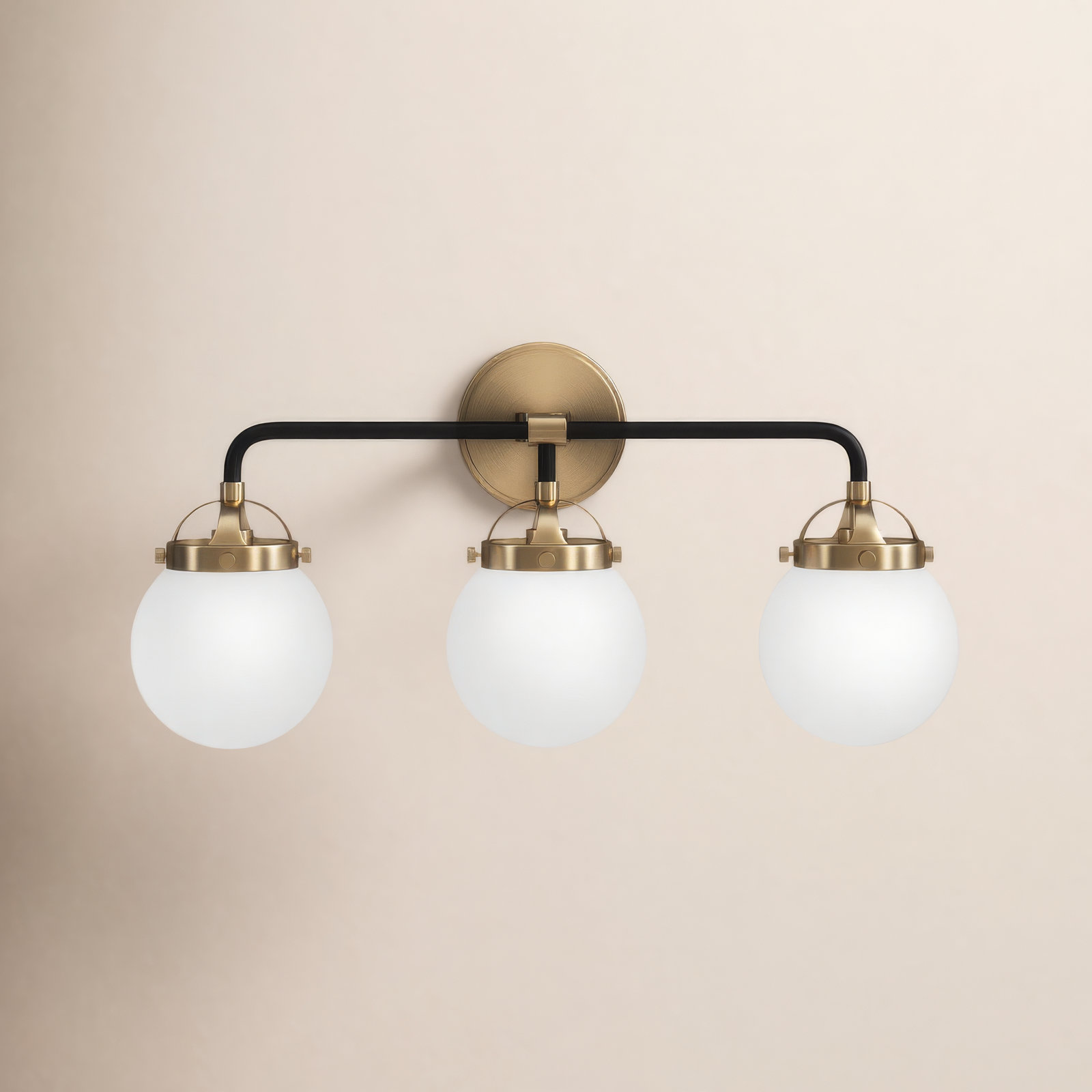 Newport 3 Light Dimmable Vanity Light, Satin Brass, No 