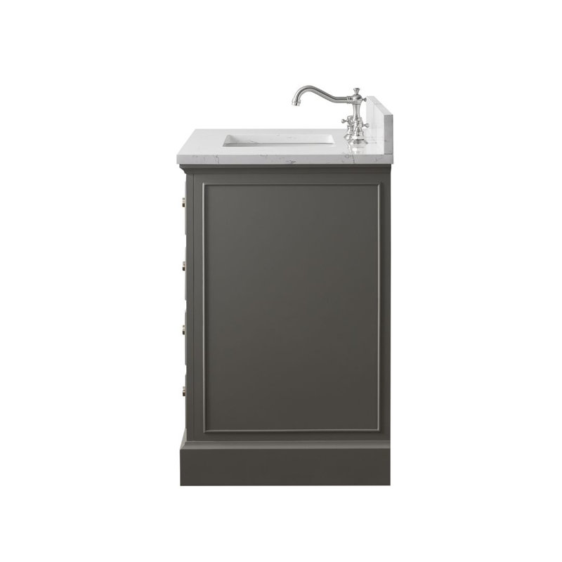 Lisette 36" Single Bathroom Vanity Set, Gray/Brushed Nickel