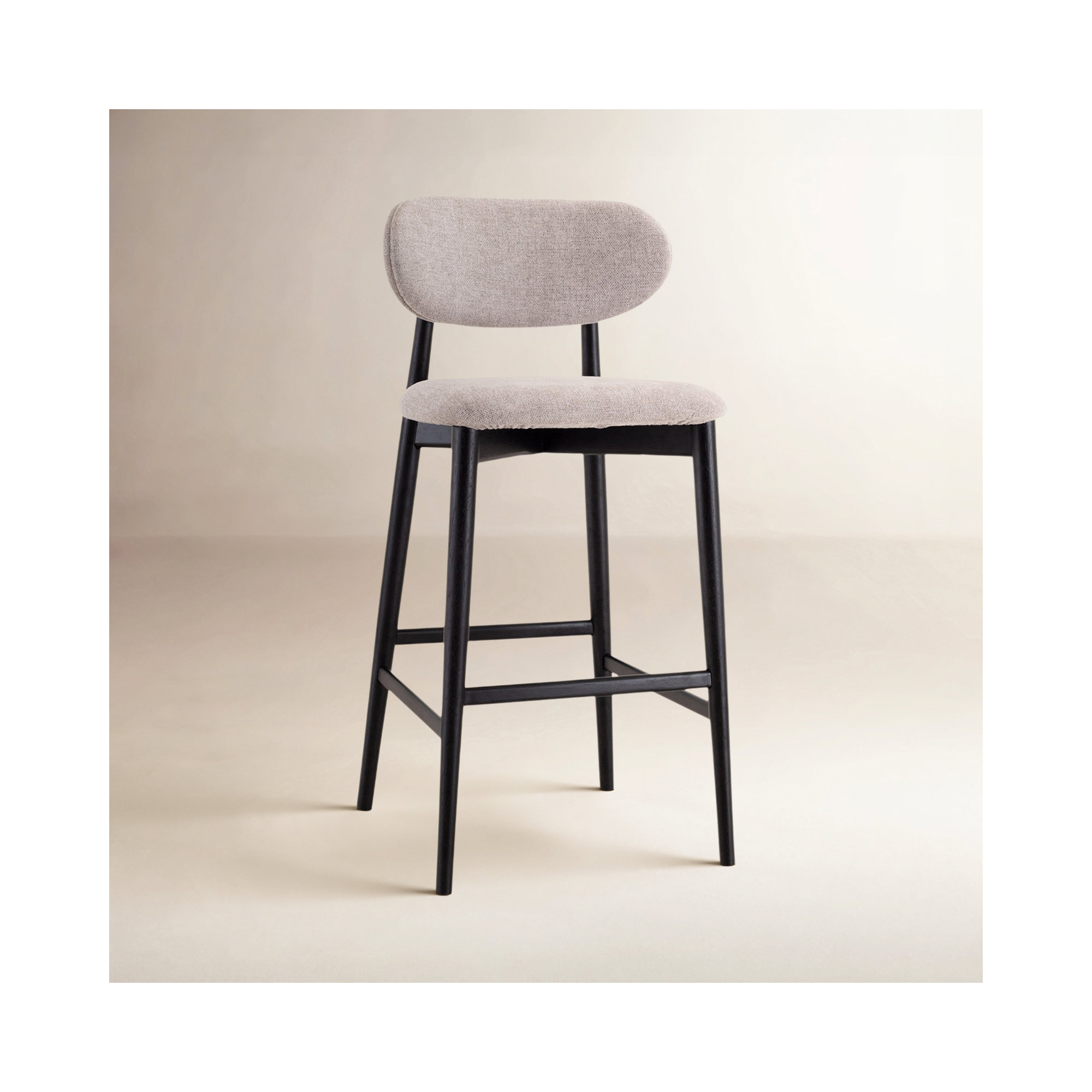 Lucia Bar/Counter Stool - Harvest Jute Seat - Ebano Frame, Black, Bar Stool (30" Seat Height)