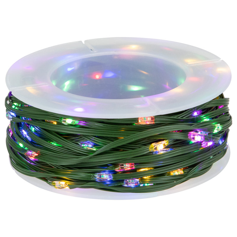 Guirlande lumineuse 200 lumières à DEL de 200 carats à fils multicolores, fil vert 64,5 pi
