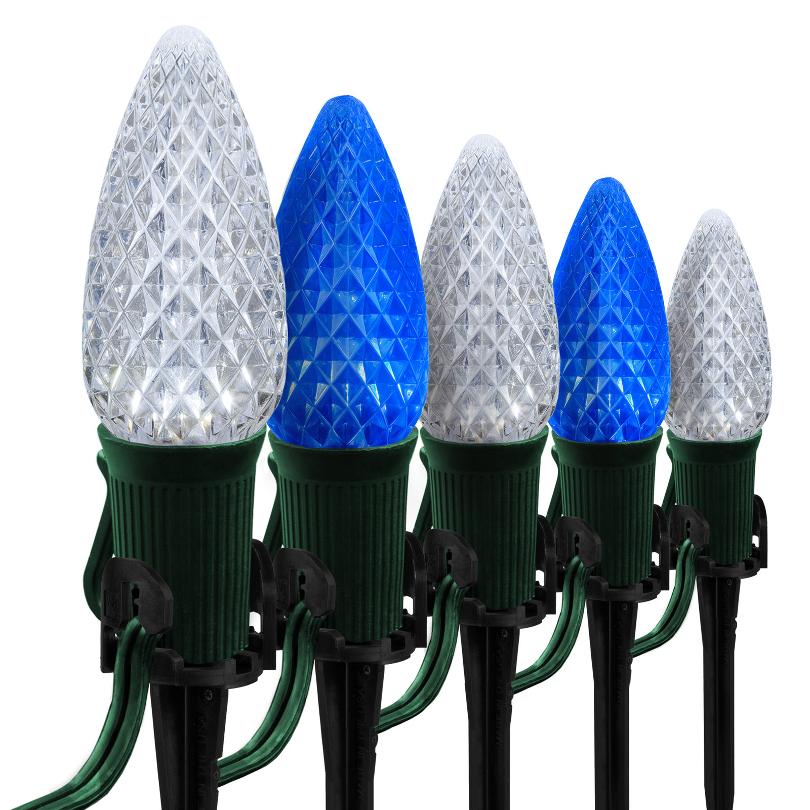 C9 OptiCore LED Pathway Lights, 50 feet, Blue/White