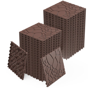 12'' L X 12'' W New Stone Texture Plastic Interlocking Deck Tile,44Pcs Included