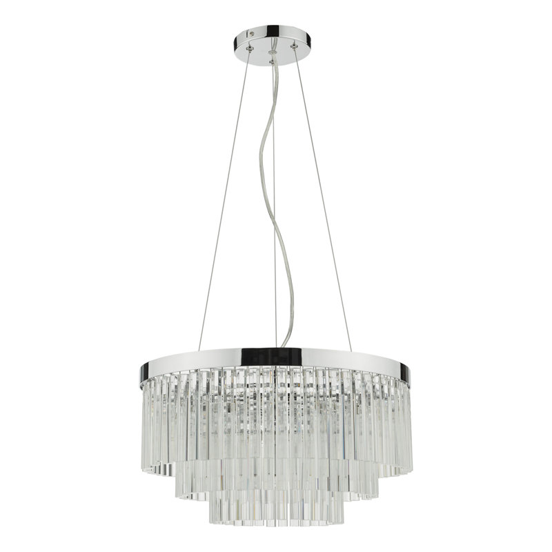 5 - Light Crystal Chandelier, Polished Chrome