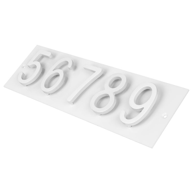 Plaque d'adresse horizontale AMGO, Blanc, Blanc, Oui
