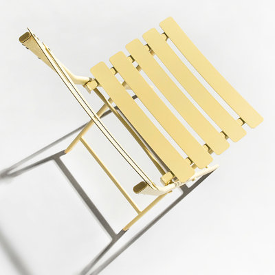 Yellow 3 Piece Patio Bistro - Foldable Metal Table And Chairs For Outdoor Lounge Area 3 With Design Patios