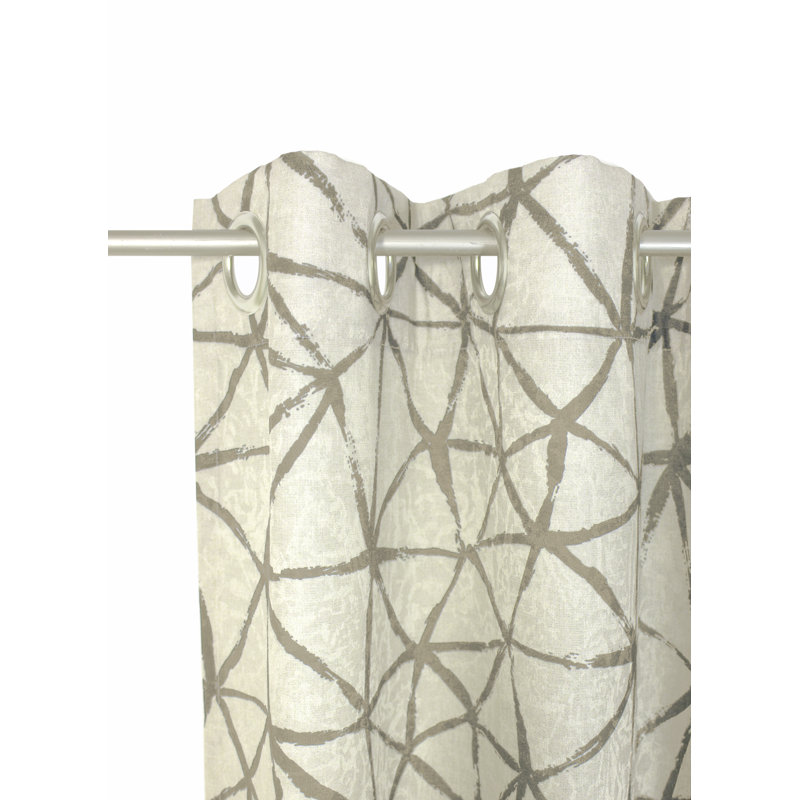 Lovitz Eyelet Room Darkening Single Curtain, 135cm Width x 150cm Drop, Beige