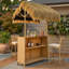 Ensemble de patio à hauteur de bar 3 pièces en bois d'acacia naturel antique avec auvent