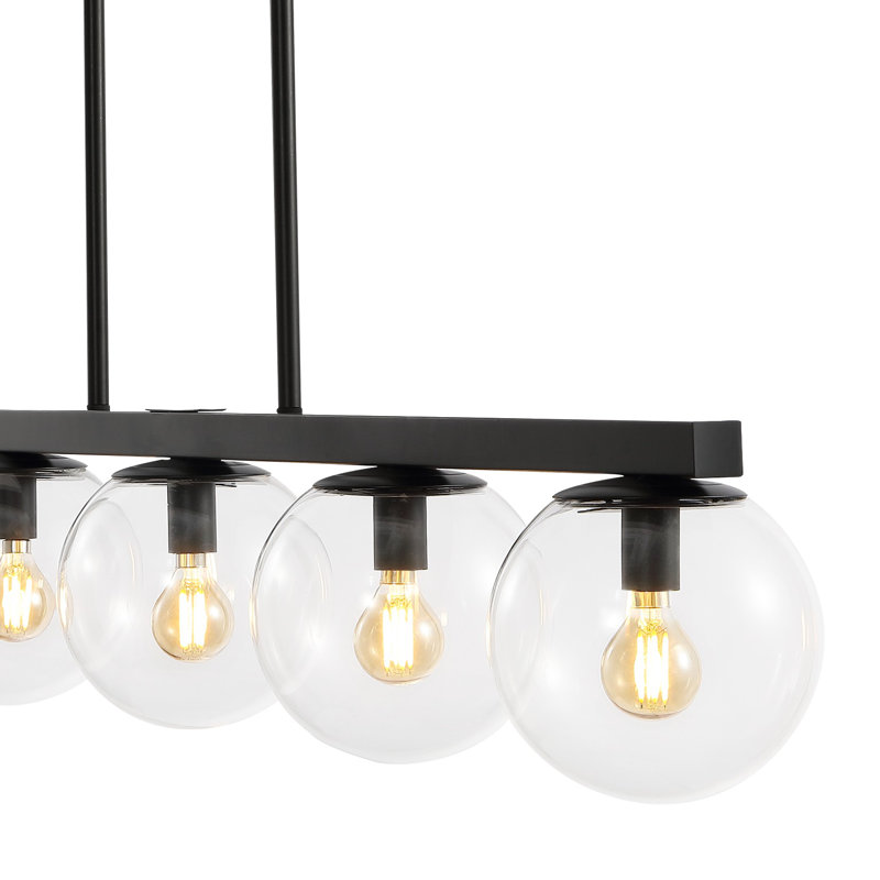 5 - Light Cluster Pendant, Black, Clear