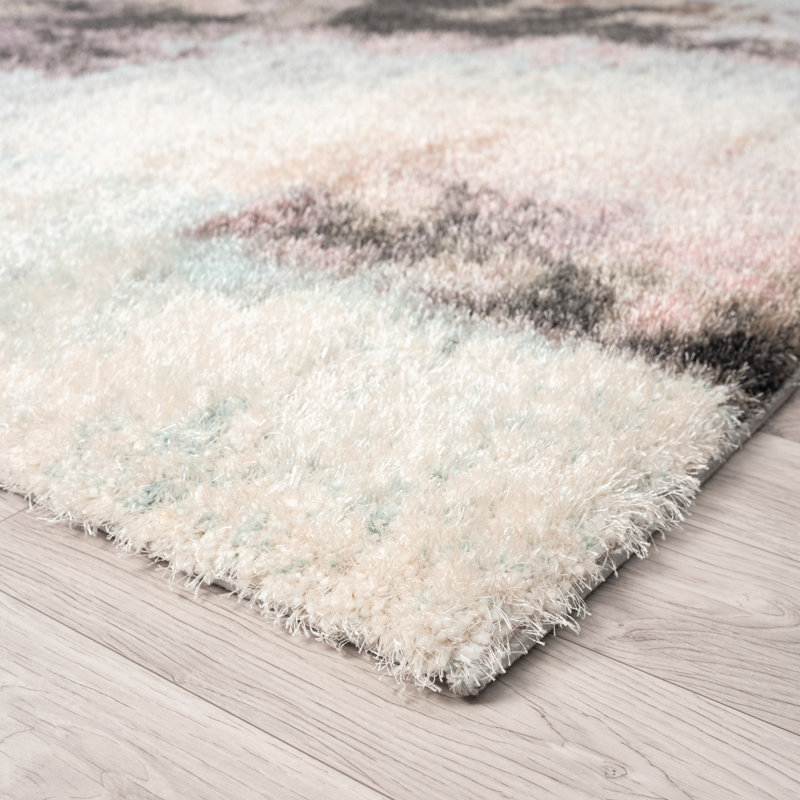 Abstract Area Rug in Gray, Rectangle 5'7" x 7'3"