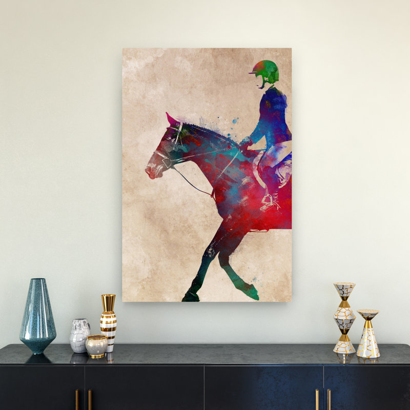 Art contemporain cheval, 36" H x 24" W