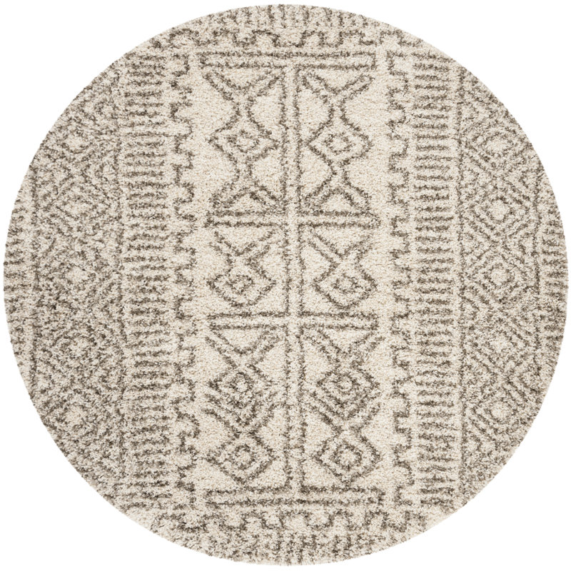 Adessa Shag Performance Southwestern Rug, Round 7'