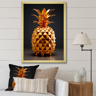 Golden Pineapple Impression II - Pineapples Wall Art