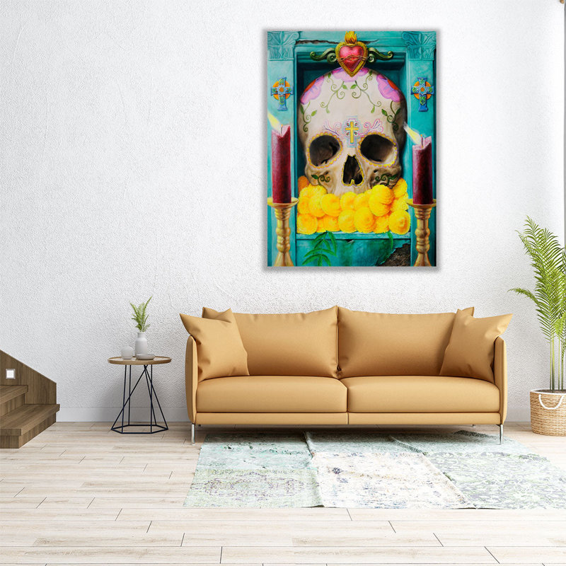 Calavera - reproduction d'art sur toile, H 24 po x l 18 po