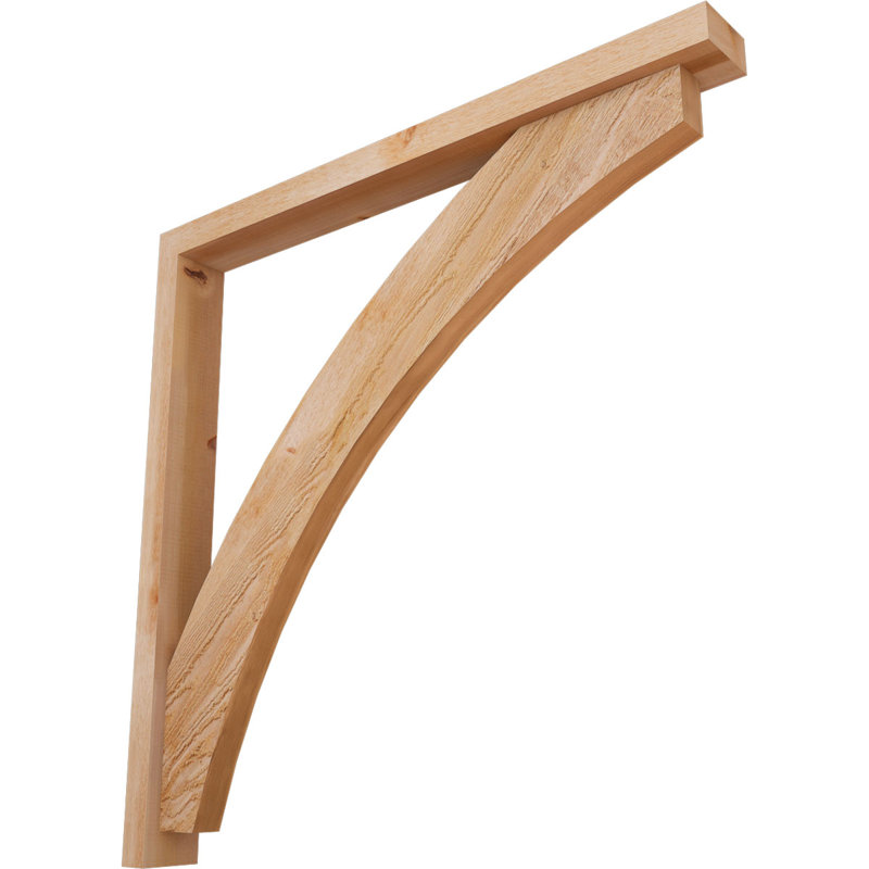 Thorton Block Bracket with Offset Brace, 40 x 40, 4"W Western Red Cedar (Rough Sawn)