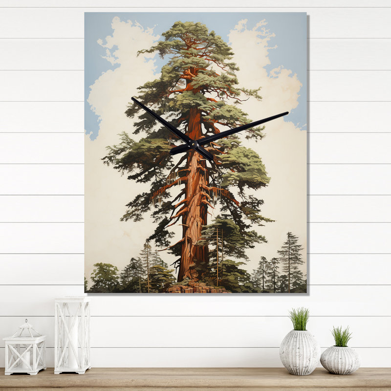 Clauda - Horloge murale arbre séquoia, Très grand