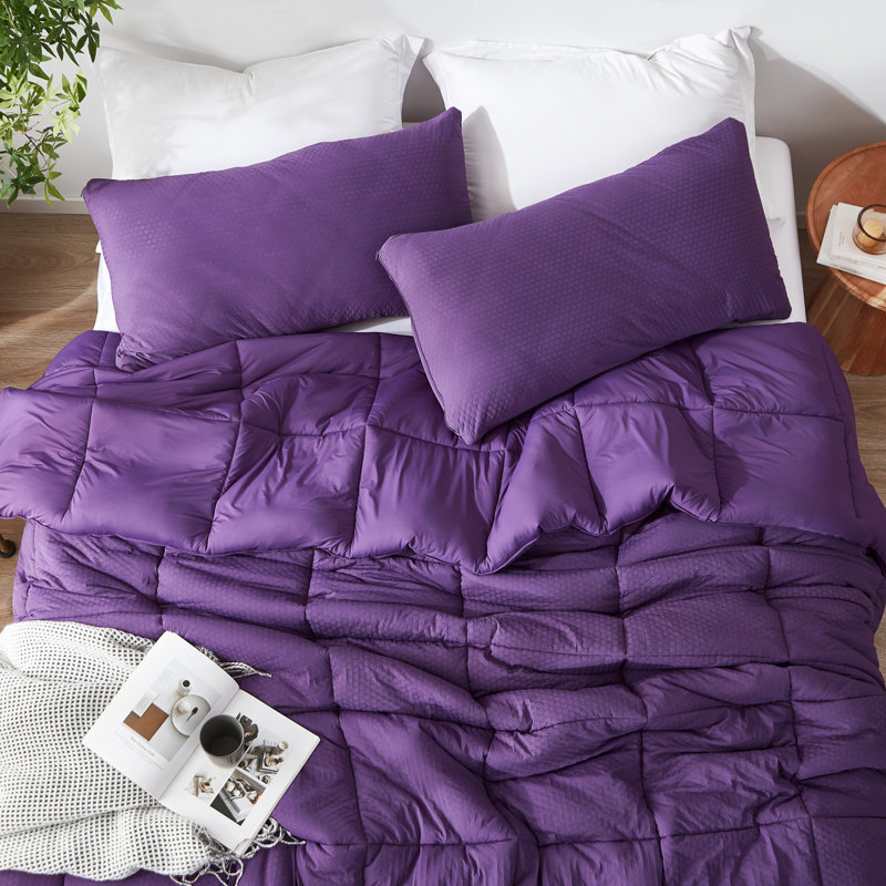 Snowflakes - Coma Inducer® Oversized   - Moonlit Ocean, King Comforter + 2 King Shams, Purple
