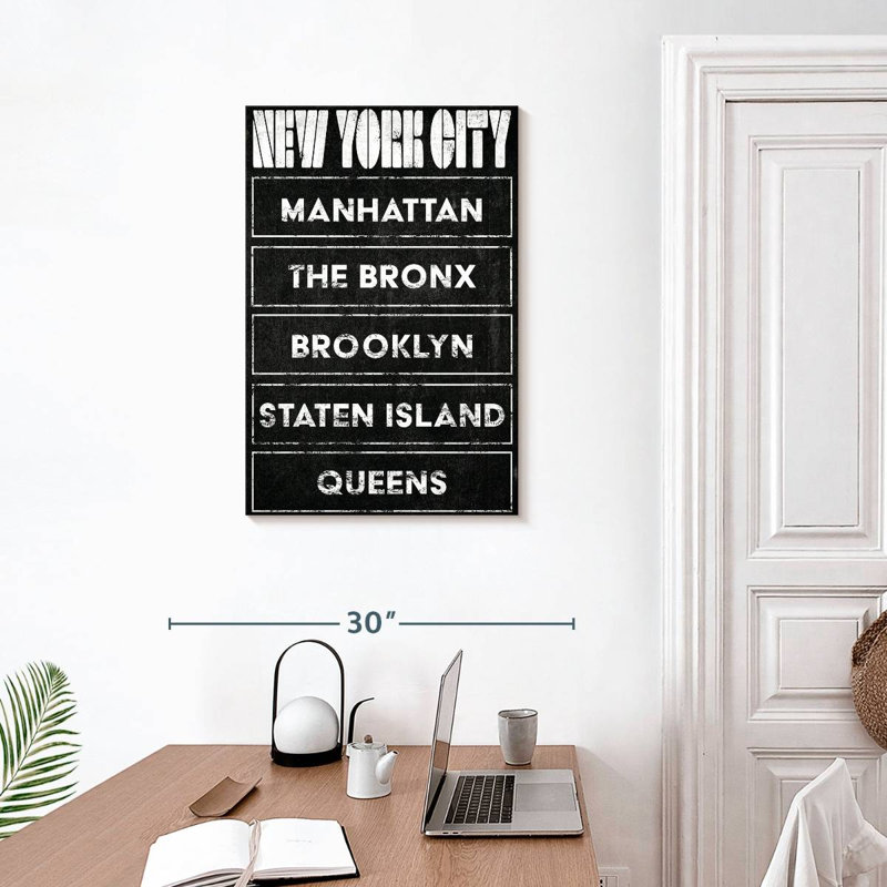 Aime Boroughs de New York, H 30 po x l 20 po
