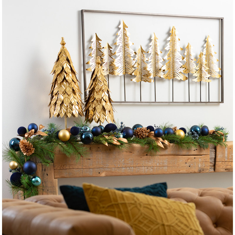2 Piece Metal Leaf Tree Set