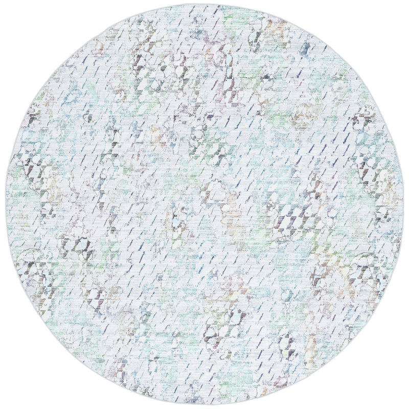 Athiran Performance Machine Washable Abstract Rug, Round 6'