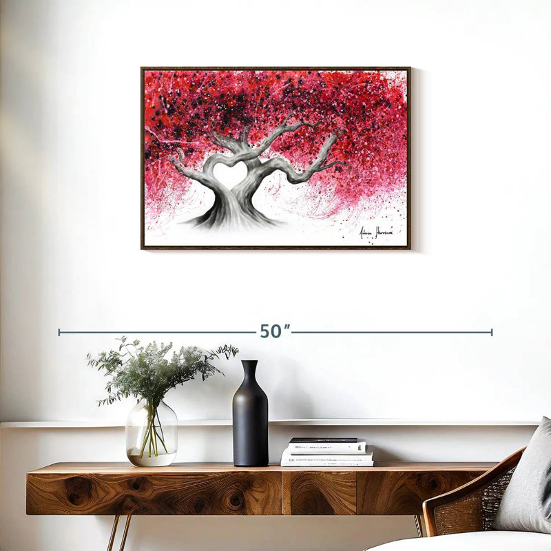 Arbres de l'amour, Cadre flottant en noyer, 31 po x 21 po