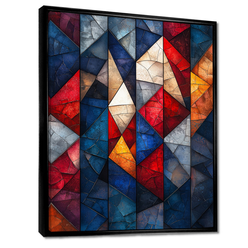 «Norven Unity In Force Usa Flag Fragments IV», art mural sur toile Patriotist, H 20 po x l 12 po, Noir