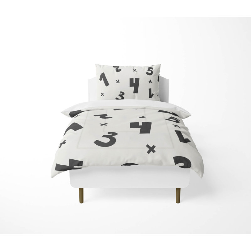 Numbers Decorative Lightweight Comforter Set, Ivory