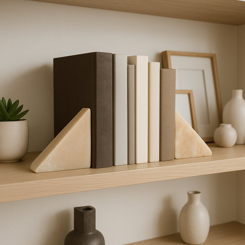 Serre-livres triangulaires en onyx Aldarondo
