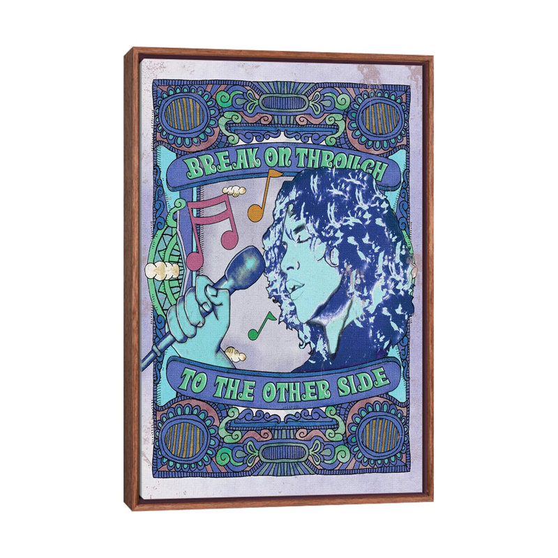 Jim Morrison Break on Through Blue - publicité imprimée, Aucun mat, H 48 po x l 32 po x P 1,5 po