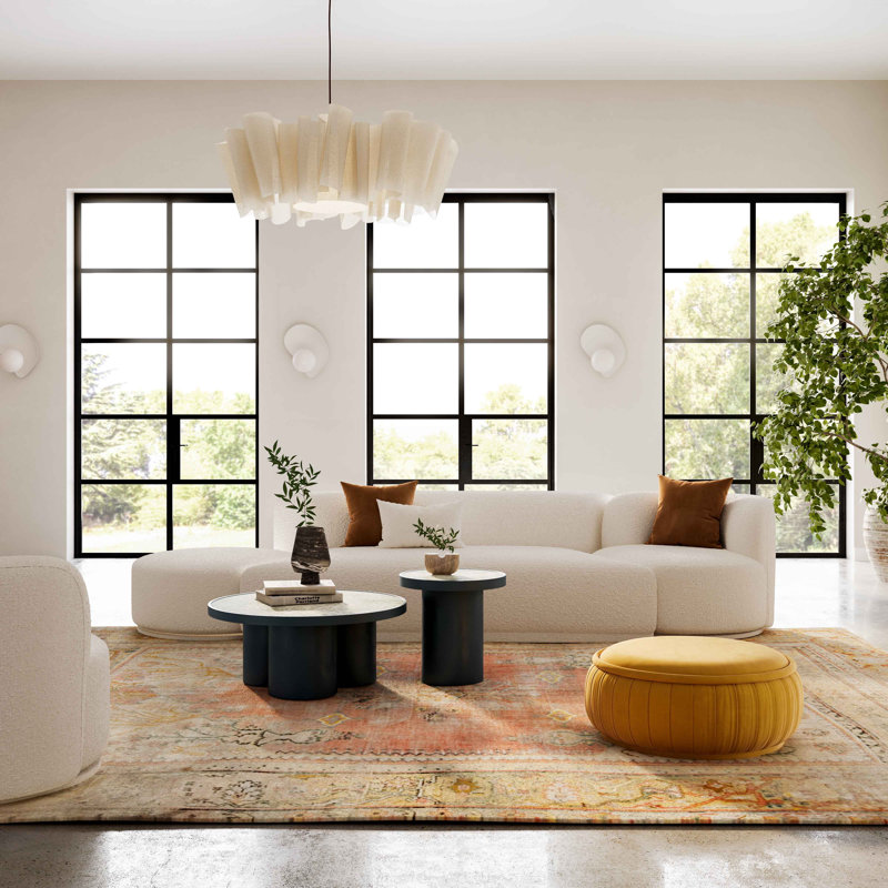 Causeuse modulaire Cloteen, Crème Boucle